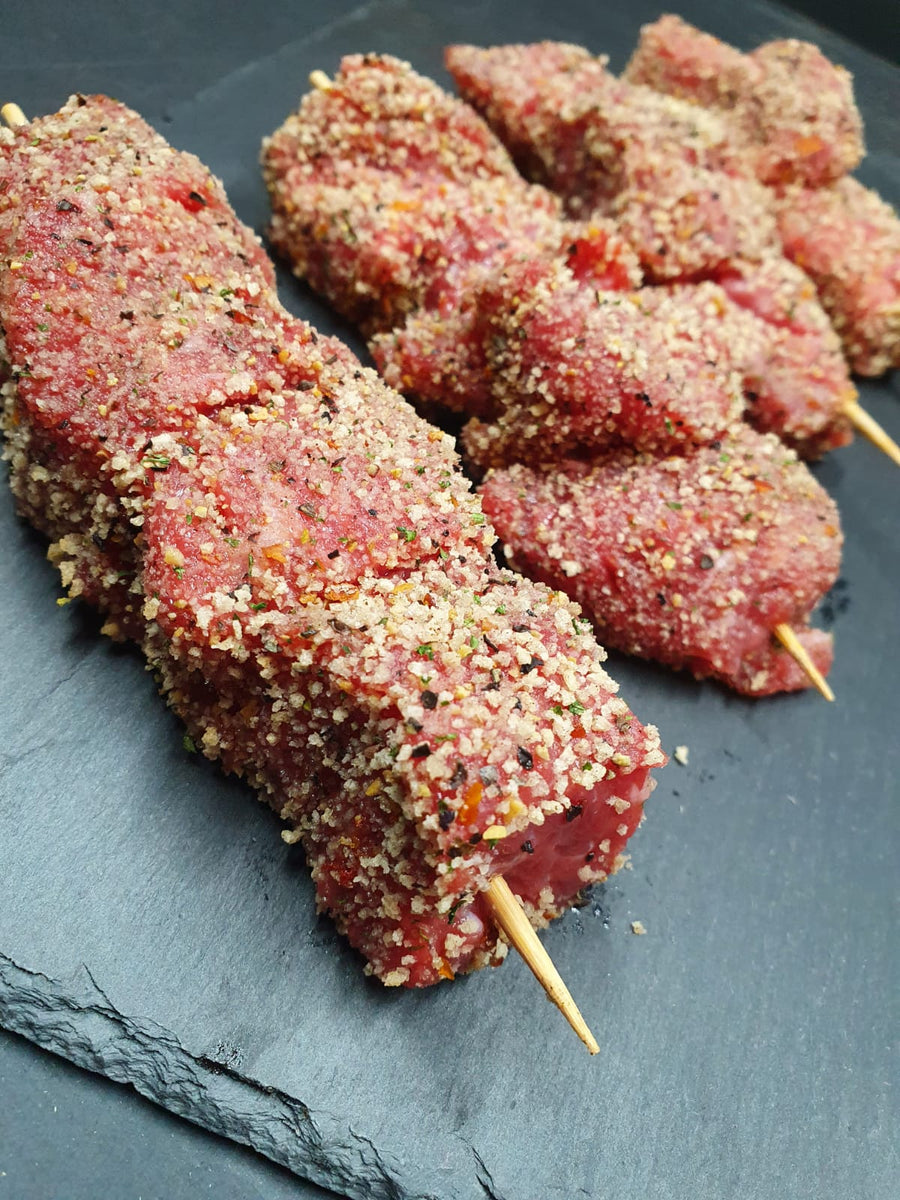 5 x 114g Fresh Hand Diced Rump Beef Kebabs in Peppersteak Coating – RP ...