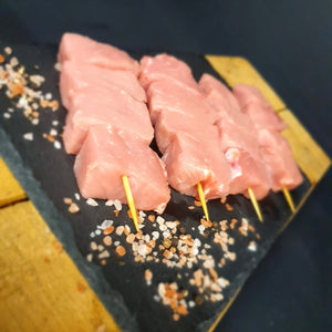 6 x 114g Prime Hand Diced Pork Loin Plain Natural Kebabs /approx 684 grams