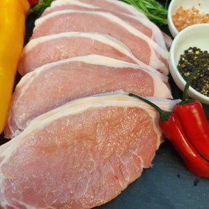 6 x 125g Prime Pork Loin Steaks Plain Natural  / approx 750 grams