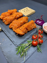 Load image into Gallery viewer, 7 x 120g Chicken Breast Kebabs Coated in Breadcrumb Sweet Chilli Easicoater
