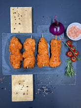 Load image into Gallery viewer, 7 x 120g Chicken Breast Kebabs Coated in Breadcrumb Sweet Chilli Easicoater
